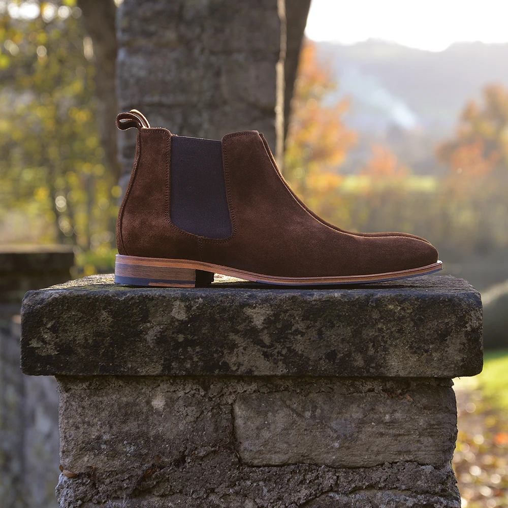 mens brown suede brompton boots