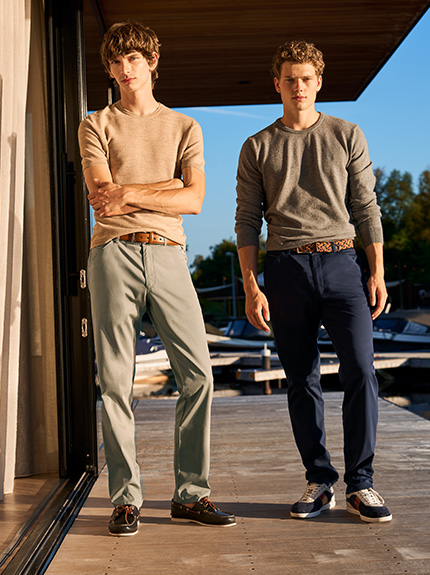 Red Summer Twill Cotton Chinos